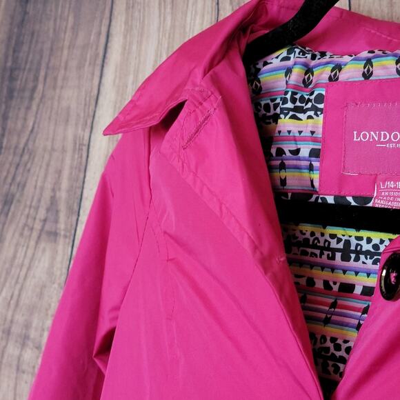 London Fog Barbie Pink Raincoat, Kid's Sz L (14-16) - Picture 5 of 10